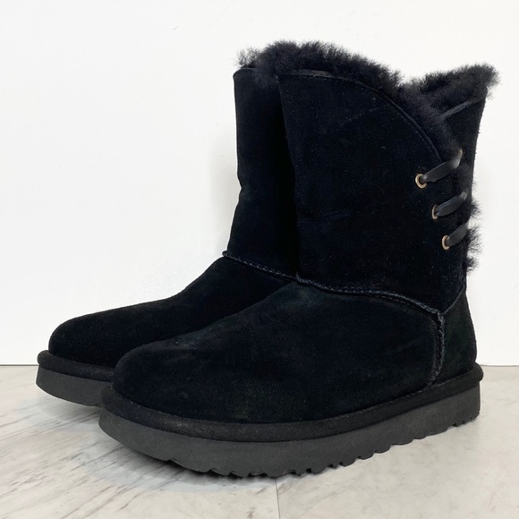 New! UGG Constantine Black Short Winter Boot 6 - Picture 1 of 13